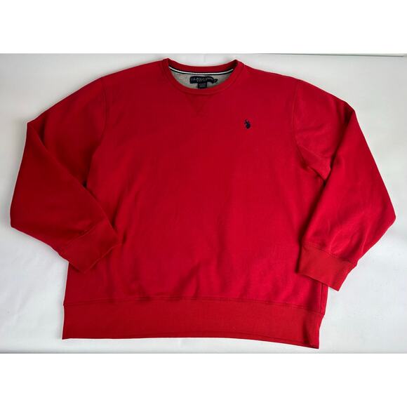 US Polo Assn Size XXL 2XL Sweatshirt Red Holiday Christmas Soft Crew Neck Men's - Picture 7 of 7